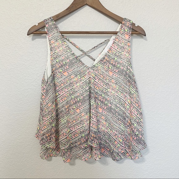 Lush Tops | Neon Tribal Tank Top Blouse - Picture 1 of 5